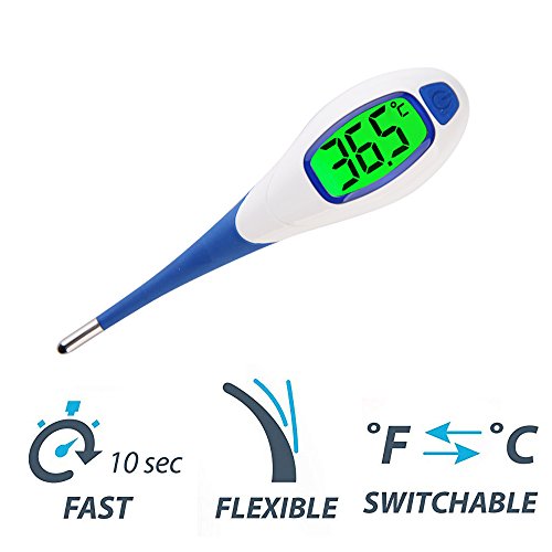 Lunasea Termómetro digital de precisión 3 en 1, con pantalla LCD retroiluminada para niños y adultos