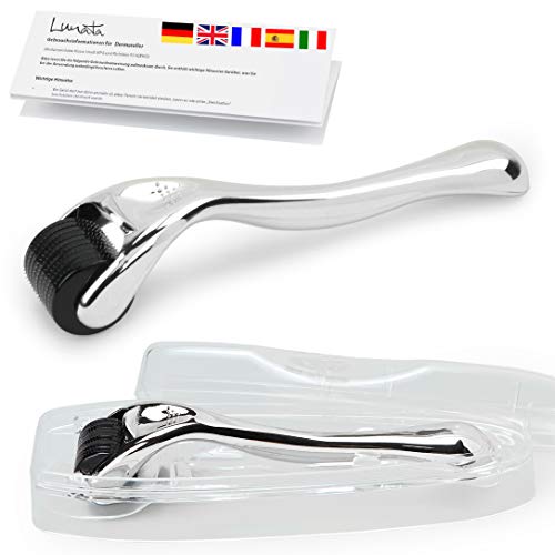 Lunata (Upgrade 2019) Dermaroller 0,25mm (540 agujas de acero inoxidable), Derma Roller, Dispositivo Médico Clase I, con Marcado CE