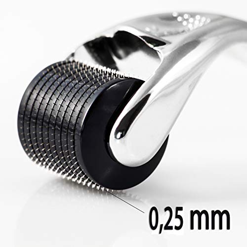 Lunata (Upgrade 2019) Dermaroller 0,25mm (540 agujas de acero inoxidable), Derma Roller, Dispositivo Médico Clase I, con Marcado CE