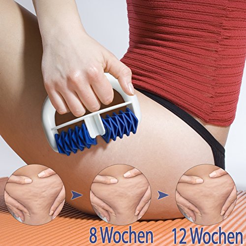 Lunata (Upgrade 2019) Rodillo de Masaje anticelulítico, Cepillo de Masaje contra la Piel de Naranja, dispositivo de masaje contra la Celulitis, Azul