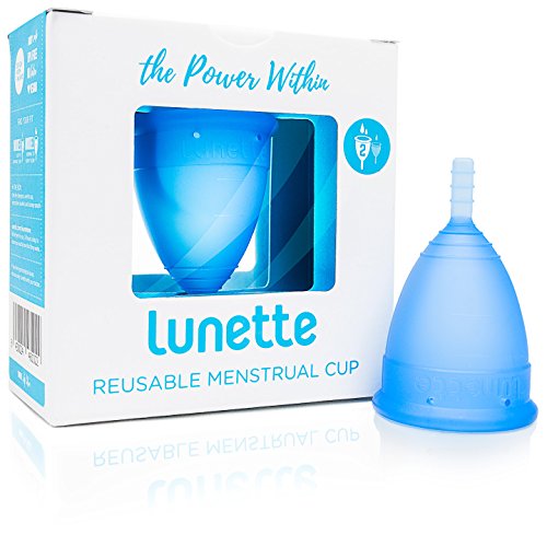 Lunette Copa menstrual reutilizable - Azul - Modelo 2 para flujo medio o abundante (EN versión)
