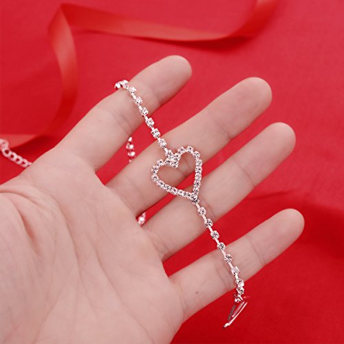 LUOEM Sujetador de Diamantes de imitación Correas de Doble Cadena Sujetador Decorativos Correas Bling Crystal Rhinestone Sujetador extraíble reemplazable Correa reemplazable