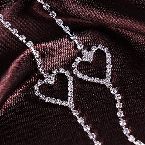 LUOEM Sujetador de Diamantes de imitación Correas de Doble Cadena Sujetador Decorativos Correas Bling Crystal Rhinestone Sujetador extraíble reemplazable Correa reemplazable