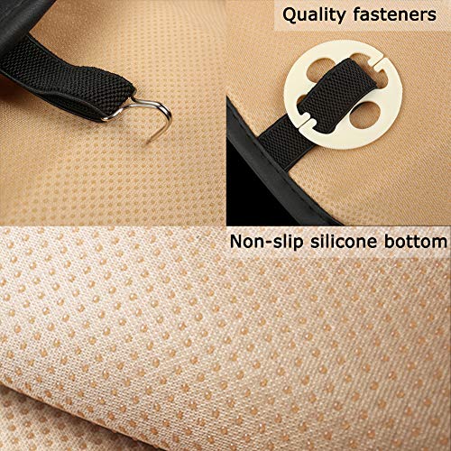 LUOLLOVE Fundas Coche Asientos Universales, Interior Coche Fundas Asientos Coche Delantero Súper Suave Cómodo,Protectors Asientos Coche de Cuero de la PU (2 Piezas Beige)