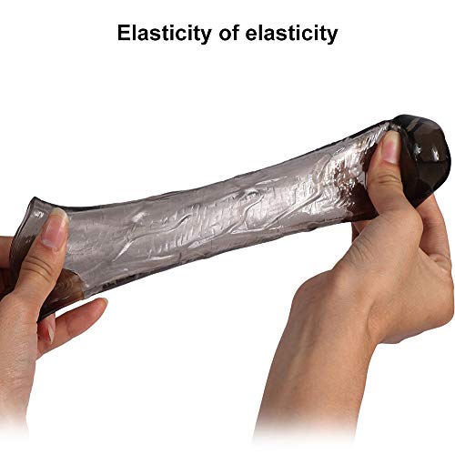 LUOWAN 3 PCS -CondóN Masculino De LáTex Transparente Negro AnticoncepcióN FáLica Realista Y Segura ProfiláCtico De LáTex Dispositivo Anticonceptivo De Pareja Reutilizable Diferentes TamañOs