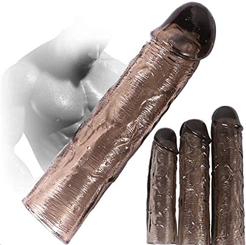 LUOWAN 3 PCS -CondóN Masculino De LáTex Transparente Negro AnticoncepcióN FáLica Realista Y Segura ProfiláCtico De LáTex Dispositivo Anticonceptivo De Pareja Reutilizable Diferentes TamañOs