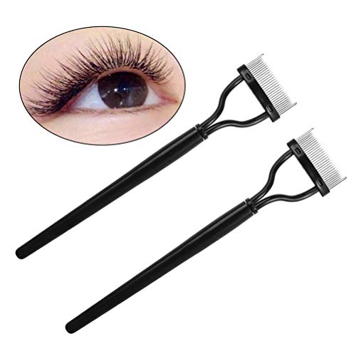 Lurrose 2 unids pestañas peine rizadores cepillo rimel aplicador separador de pestañas ceja cepillo de aseo herramienta