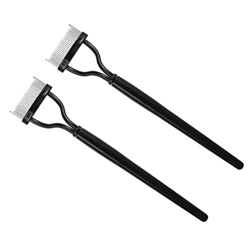 Lurrose 2 unids pestañas peine rizadores cepillo rimel aplicador separador de pestañas ceja cepillo de aseo herramienta