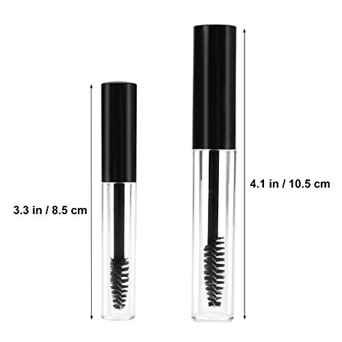 Lurrose 2 Unids Recargable Mascara Tubo Vacío Crema de Pestañas Botella de Crema de Pestañas Envase con Gran Tamaño Pequeño