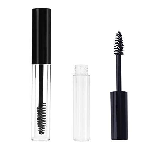 Lurrose 2 Unids Recargable Mascara Tubo Vacío Crema de Pestañas Botella de Crema de Pestañas Envase con Gran Tamaño Pequeño
