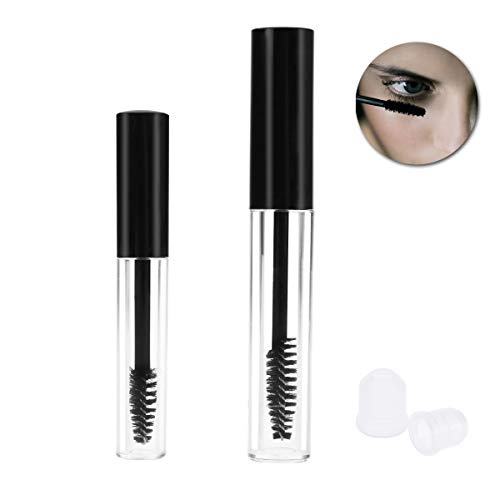 Lurrose 2 Unids Recargable Mascara Tubo Vacío Crema de Pestañas Botella de Crema de Pestañas Envase con Gran Tamaño Pequeño
