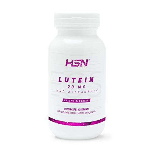 Luteína 20mg de HSN | Suministro para 2 Meses | Con Zeaxantina | Extracto 25:1 de flores de Tagetes Erecta | Antioxidante + Salud Ocular | Vegano, Sin Gluten, Sin Lactosa, 120 Cápsulas Vegetales