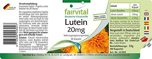 Luteína 20mg microencapsulada - Luteína y Zeaxantina - Dosis elevada - 90 Cápsulas - Calidad Alemana
