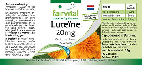 Luteína 20mg microencapsulada - Luteína y Zeaxantina - Dosis elevada - 90 Cápsulas - Calidad Alemana