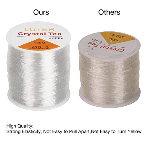 LUTER 0.8mm Hilo Elástico Transparente para Pulseras Collar Abalorios Joyería(328ft)