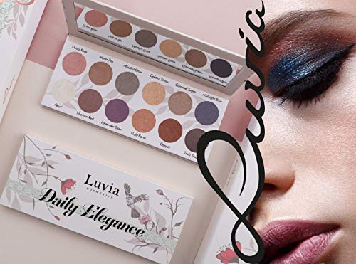 Luvia Daily Elegance - Paleta de sombras de ojos con purpurina, multicolor, 12 colores brillantes glamurosos, en caja de regalo limitada, vegano