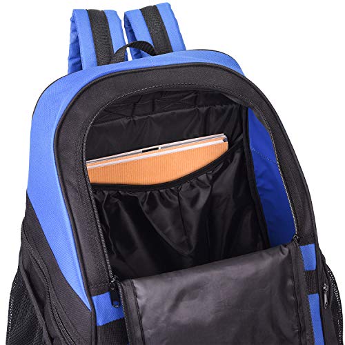 LUX - Mochila de fútbol con compartimento para pelotas de fútbol para jóvenes y niños, bolsa de equipo para fútbol y baloncesto, voleibol, gimnasio, azul