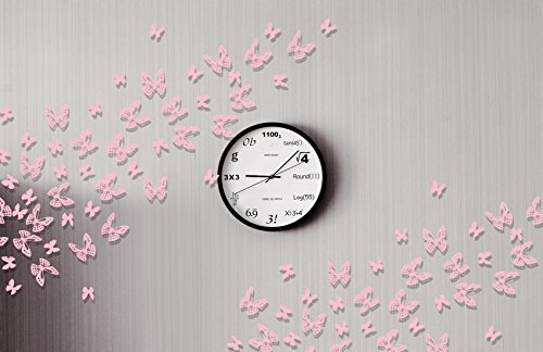 Luxbon 100pcs 3D Decorativas Pegatinas de Pared de la Mariposa 2 Tamaños DIY Mural Decalques Papel Arte Artesanía Inicio Decoración (Rosado)