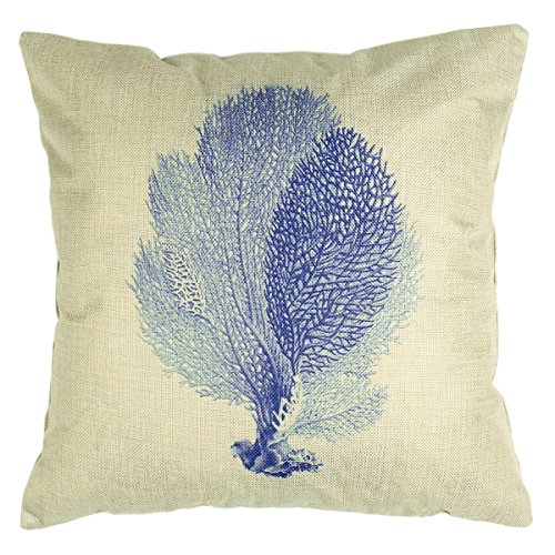Luxbon Conjunto de 4 Funda Cojin Almohada Mar Azul Lino Duradero Decoración para Sofá Cama Coche 45x45 cm