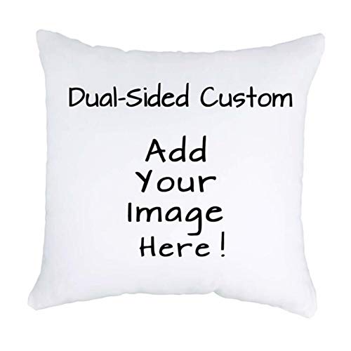 Luxbon Funda de Cojín Personalizada 45x45cm Doble Cara Impresa Cualquier Texto y Imagen Funda Almohada Blanco para Regalos de Boda Hogar Decoración - Tela de Terciopelo