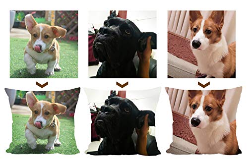 Luxbon Funda de Cojín Personalizada 45x45cm Doble Cara Impresa Cualquier Texto y Imagen Funda Almohada Blanco para Regalos de Boda Hogar Decoración - Tela de Terciopelo