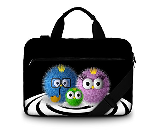 Luxburg® - Bolso acolchado con bandolera para ordenador portátil, bolsa de hombro multifuncional 15,6 pouces familia divertida