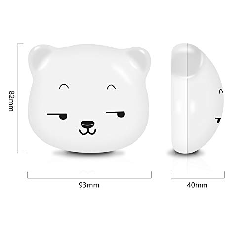 Luz De Noche LED Para Niños, Lámpara De Cabecera Para Bebés SYOSIN, con Tres Cambios De Color y Luz Tenue, Para Leer y Dormir, Regalo De Cumpleaños Para Niños (Blanco)