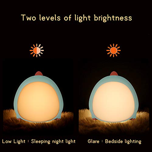 Luz de Noche para niños,Linda Lámpara de Guardería para Niños con Luz Cálida/ría Brillo Función de Temporizador Ajustable para Niños Adultos Habitación de Bebé,Dormitorio,Salas de estar,Camping(Verde)