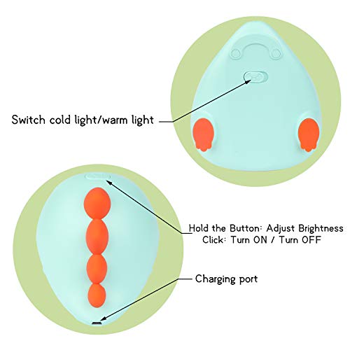 Luz de Noche para niños,Linda Lámpara de Guardería para Niños con Luz Cálida/ría Brillo Función de Temporizador Ajustable para Niños Adultos Habitación de Bebé,Dormitorio,Salas de estar,Camping(Verde)