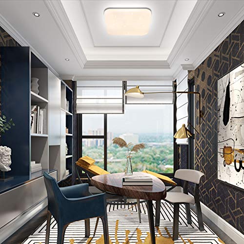 Luz de techo LED Baño Cocina Dormitorio Luces de techo Ducha Sala Comedor Estudio Balcón Pasillo Corredor Lámpara de techo Blanco natural 4000K Cuadrado moderno Impermeable 2050lm 26W LUSUNT