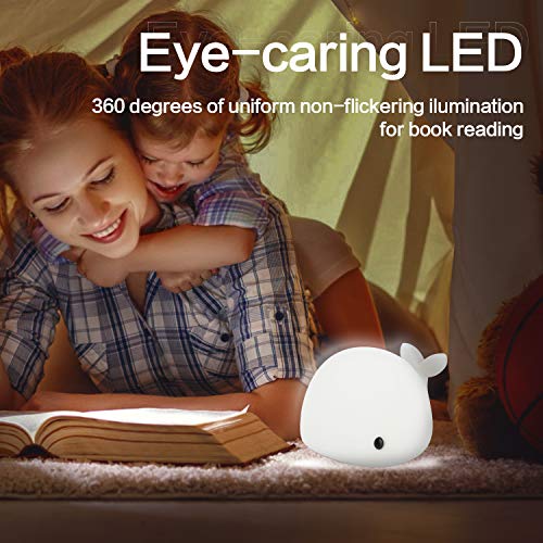 Luz Nocturna Bebé, 7 Color Cambiante USB Recargable Lámpara Niños, luz nocturna infantil Control Táctil para Habitación de Bebé, Dormitorio, Salas de estar, Camping