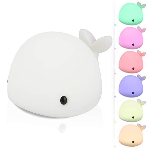 Luz Nocturna Bebé, 7 Color Cambiante USB Recargable Lámpara Niños, luz nocturna infantil Control Táctil para Habitación de Bebé, Dormitorio, Salas de estar, Camping