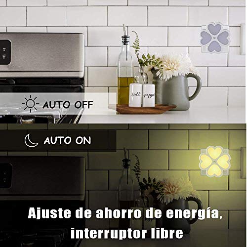 Luz Nocturna Infantil, Luz Noche con Luz Sensor, Luz Quitamiedos Infantil con Enchufe Pared, Ahorro de Energía para Habitación Bebé, Niños, Dormitorio, Sala, Pasillos, Baño, Cocina