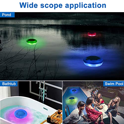 Luz Piscina, ZOTO Luz de Baño LED Impermeable, Luz de Piscina LED Flotante Colorida con Luces LED Que Cambian de Color para Baños, Estanques, Fiesta en Piscinas