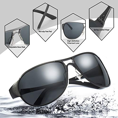 LVIOE Fotocromaticas Gafas de Sol Hombre Polarizadas Clásico Al-Mg Aleación 100% UVA & UVB Protección de Conducción Pesca