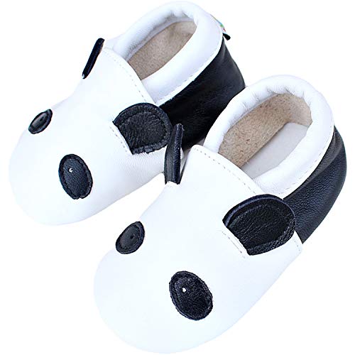 Lvptsh Zapatos de Bebé Zapatos Primeros Pasos de Cuero Suave para Niños Zapatillas de Casa Pantuflas Infantiles Patucos Mocasin Niñas Niñito 0-24 Meses