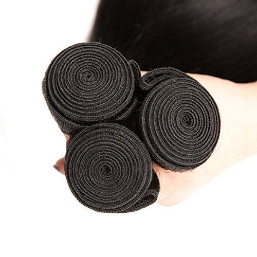 LVY tissage bresilien en lot avec closure 8A cabello lacio brasileño virgen 3 paquetes con cierre de encaje extension pelo natural humano 20 20 20+18 pulgada