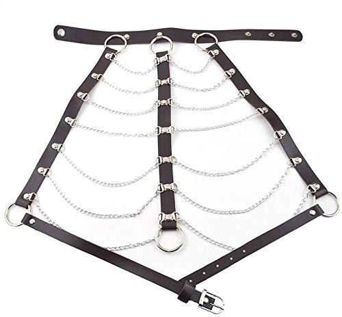 LXDDJXL Collares largos Lariat Collar de cintura Cadena de lencería de moda corsé punk corset cadena de cuerpo de discoteca sexy cadena de cuerpo Beach Charm Chain Bar (color: marrón)