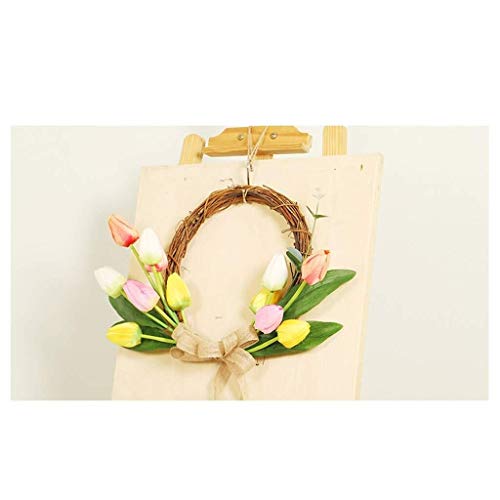 LXJ Decoración de la pared, del tulipán de la guirnalda de decoración de la pared interior Festival Hotel Ventana disposición de simulación de flores sala de estar colgados de la pared de la puerta co