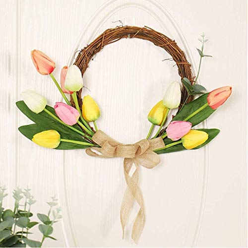 LXJ Decoración de la pared, del tulipán de la guirnalda de decoración de la pared interior Festival Hotel Ventana disposición de simulación de flores sala de estar colgados de la pared de la puerta co