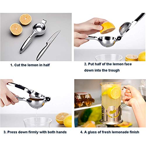 LY88 Exprimidor de limón Manual - Uso Pesado - Extractor de Jugo Exprimidor de Frutas cítricas de Lima Manual de una Sola Prensa, S