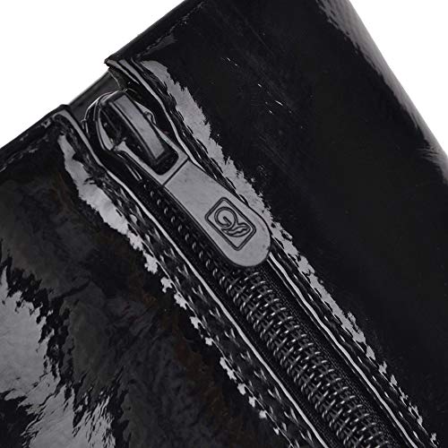 Lydee Mujer Moda Boots Ankle High Tacones de Aguja Cremallera Botas Cortas Heels Plataforma Performance Shoes Black Talla 40