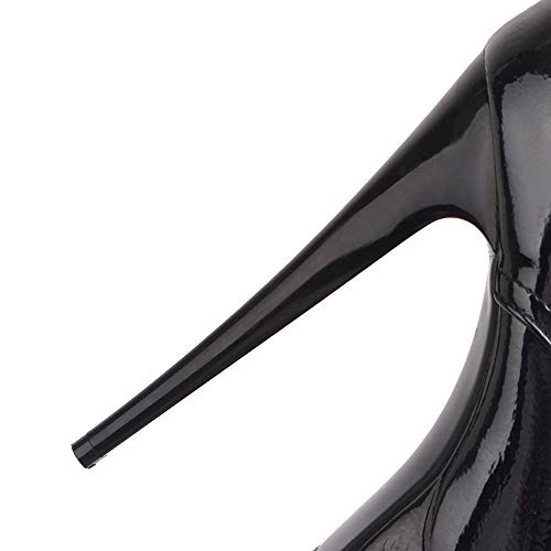 Lydee Mujer Moda Boots Ankle High Tacones de Aguja Cremallera Botas Cortas Heels Plataforma Performance Shoes Black Talla 40