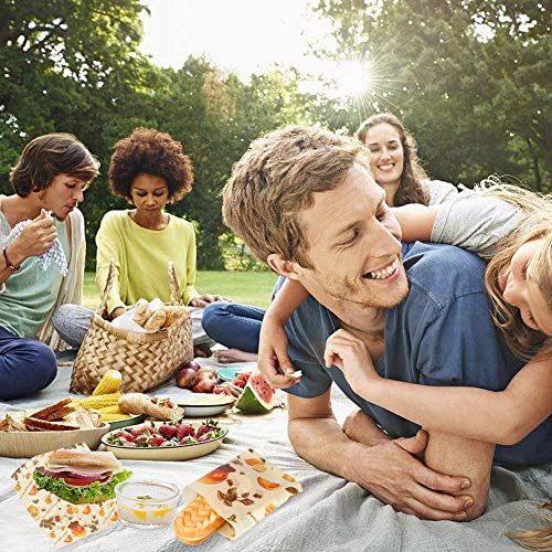 Lyeiaa Envoltorio Reutilizable para Alimentos, 3 Unidades, de Cera de Abeja con Ingredientes Naturales, Respetuoso con el Medio Ambiente