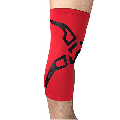 LYLTJ68 Rodillera Brace Silicone Sport Rodilleras Manga para Leggings para Jugar al fútbol al Aire Libre Ejecución de Baloncesto,Rojo,M