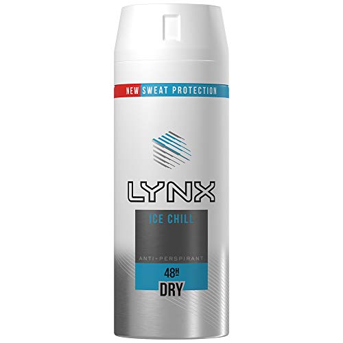 Lynx Ice Chill, fuerte desodorante antitranspirante para hombres, fragancia limpia y fresca, de larga duración, antisudor y protección contra el olor corporal, paquete a granel (6 x 150 ml)