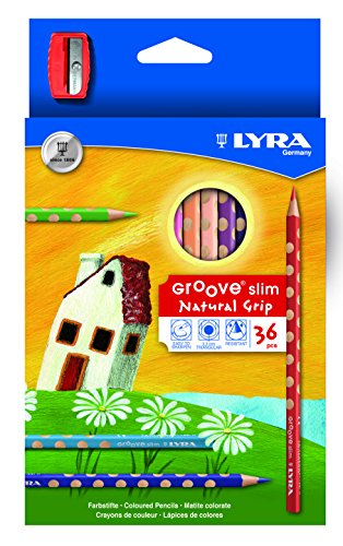 Lyra Groove Slim - Estuche 36 lápices de colores y mina de 3.3 mm diámetro y sacapuntas