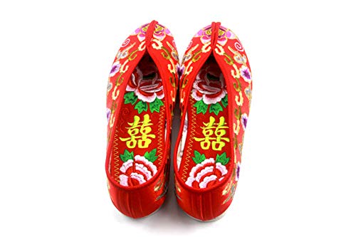 LZLHYH Plantilla Transpirable Y Cómoda Bordada De Algodón Bordada, Desodorante Antisudor, Las Plantillas De Boda Chinas Traen Buena Suerte, Adecuadas para Calzado Deportivo, Zapatos De Cuero,A,40
