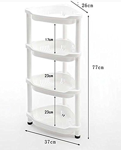 Macallen Estantería de Almacenamiento para Esquina de Baño o Cocina (Resistente a la Corrosión, 4 Estantes)