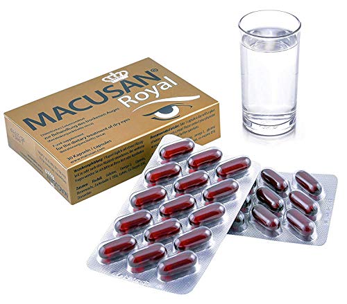 Macusan Royal | Cápsulas para Tratar los Ojos Secos con Luteína Zeaxantina, Ginkgo Biloba, Omega 3, Zinc, Vitamina C, Vitamina E, Selenio y Cobre